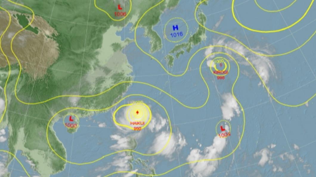 海葵颱風3點登陸台東。（圖／氣象局）