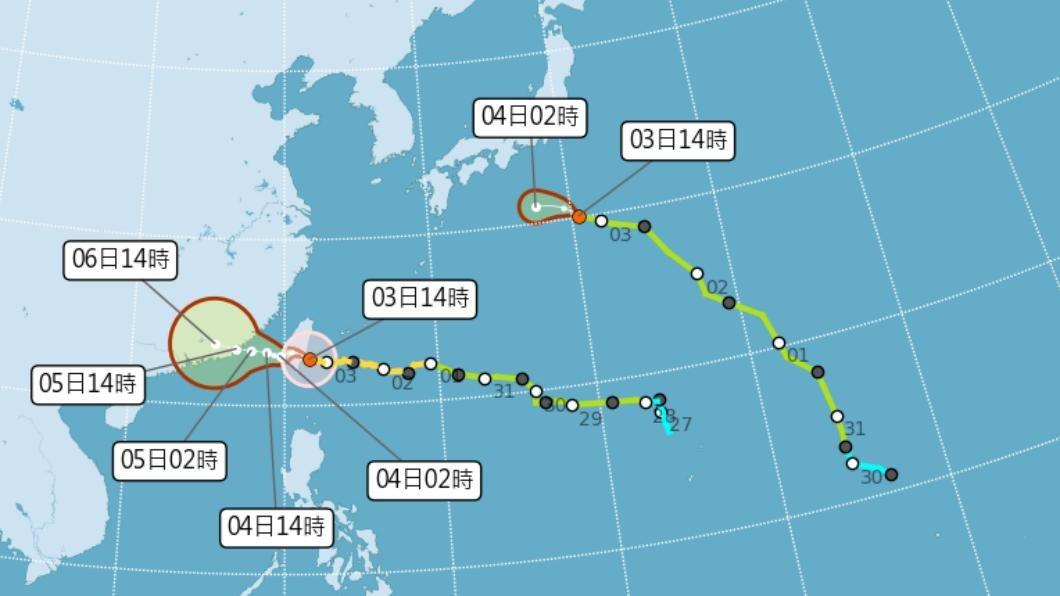 颱風海葵預測朝廣東東部至福建南部前進。(圖/氣象局)
