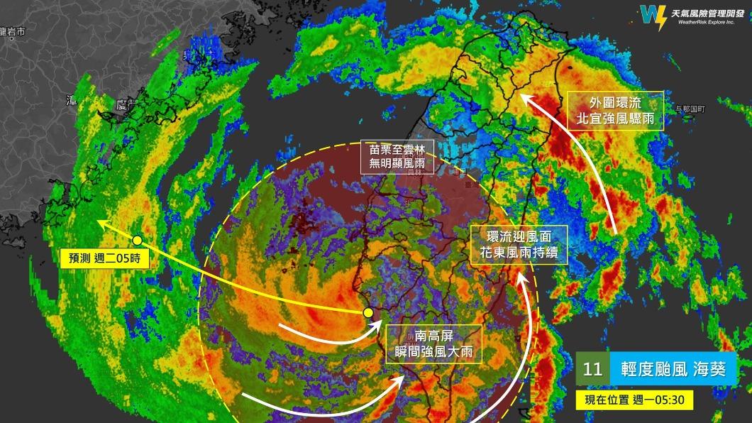 中央山脈擋不住!海葵「甩豪雨」龜速滯留 3縣市紫爆