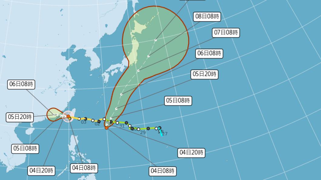 上午8時又有一個熱帶性低氣壓TD14生成。（圖／氣象局）