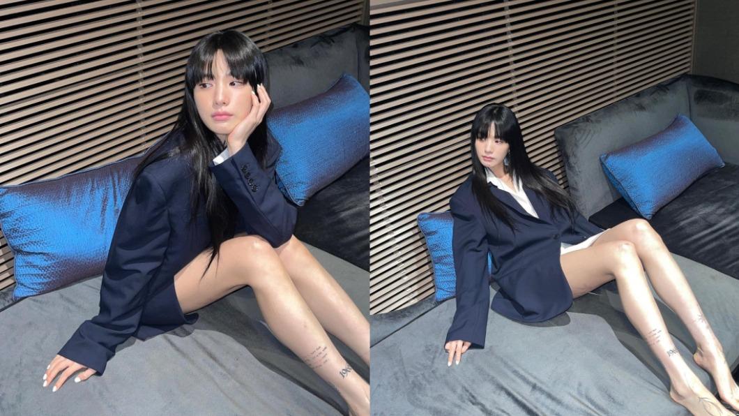 Nana近期喜愛西裝外套做搭配。(圖/翻攝自IG@jin_a_nana)