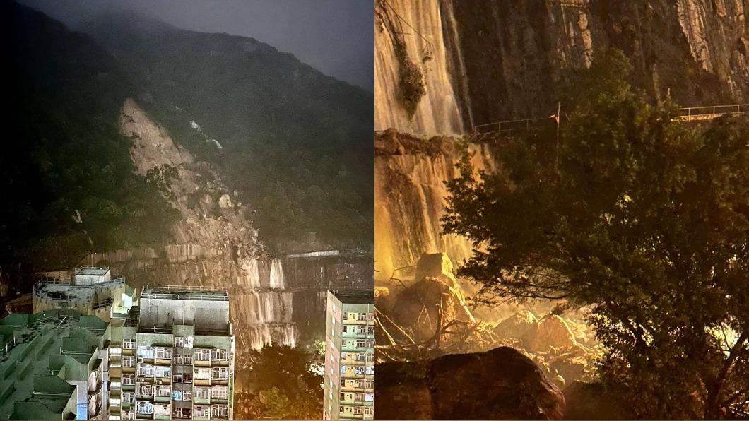 黑雨襲港!筲箕灣山體滑坡 車輛「險遭巨石砸中」驚悚畫面曝