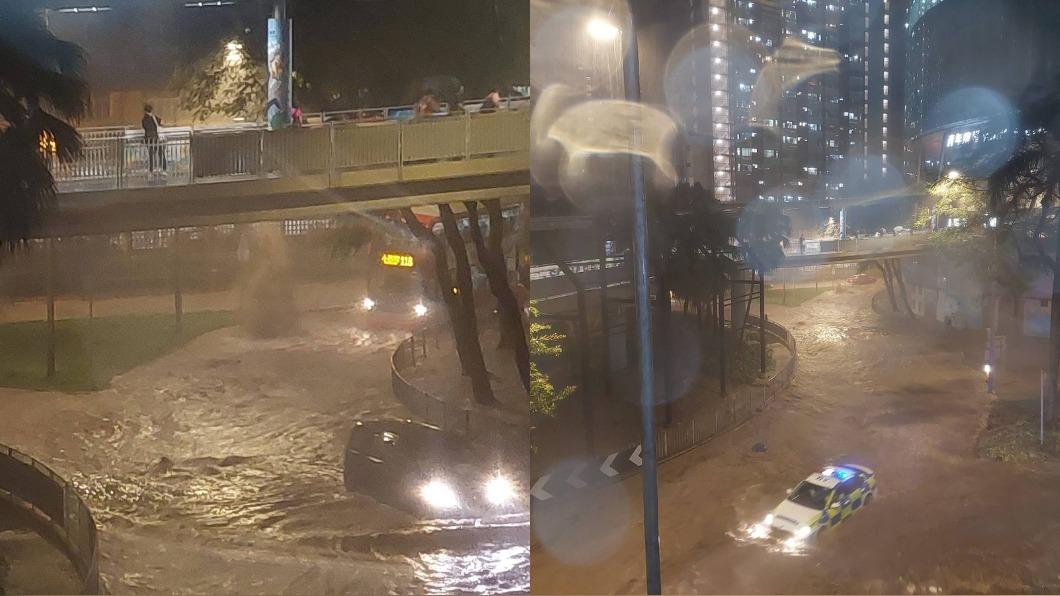 黑色暴雨襲!地鐵站慘被淹 香港頓成「水鄉澤國」2區成重災