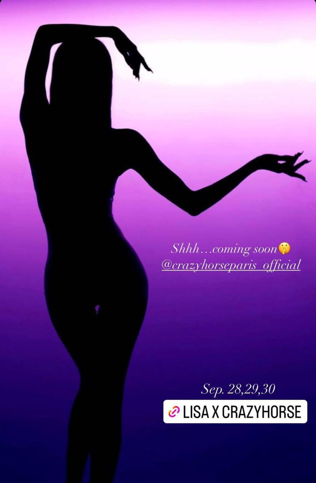 Lisa公布將與法國瘋馬秀合作。(圖/翻攝自IG)