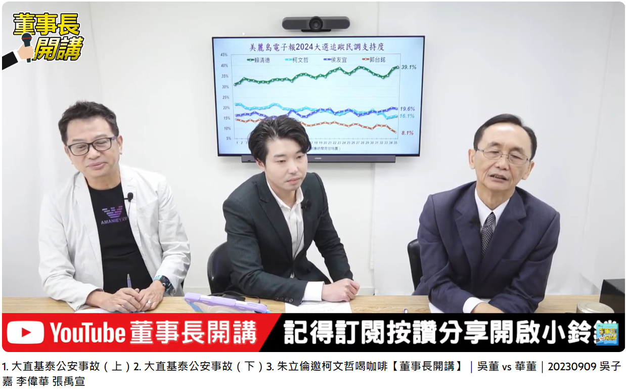 「四腳督」民調結果。(圖/翻攝自董事長開講YouTube)