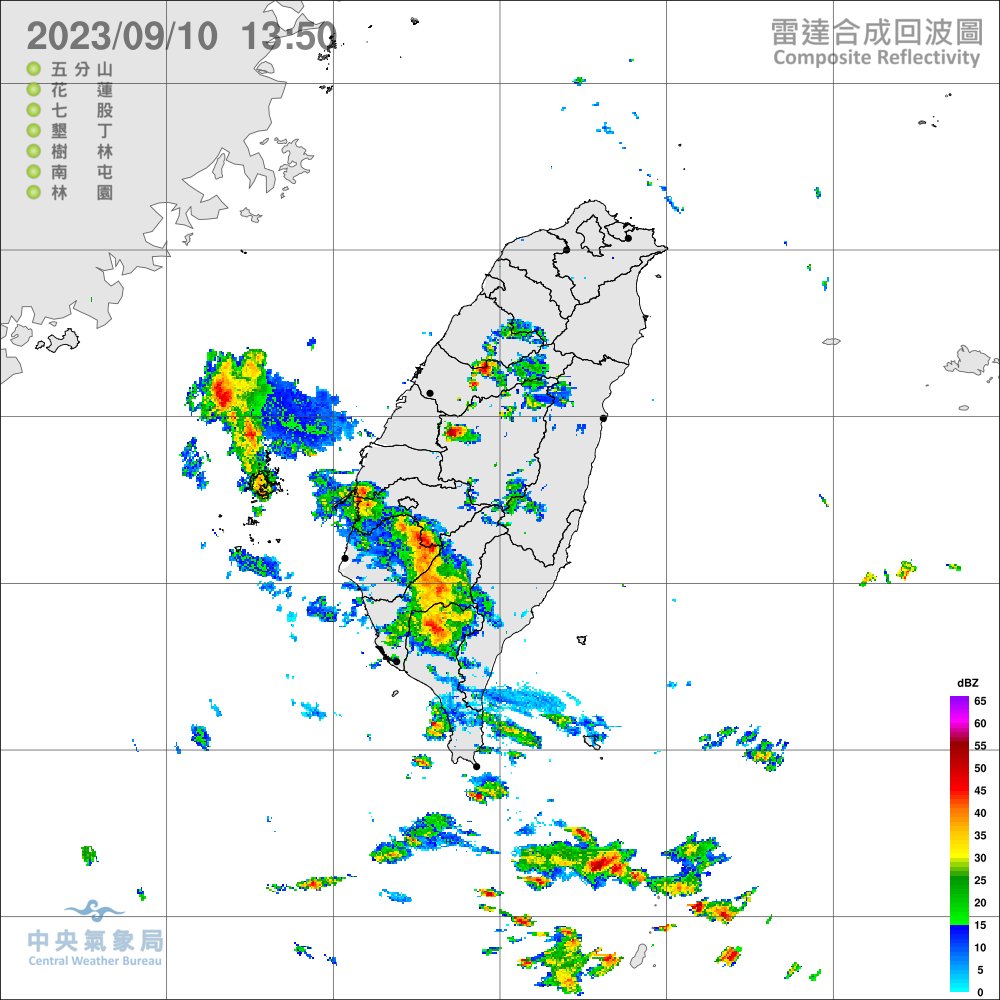 中南部地區與各山區有局部大雨的機會。（圖／中央氣象局）