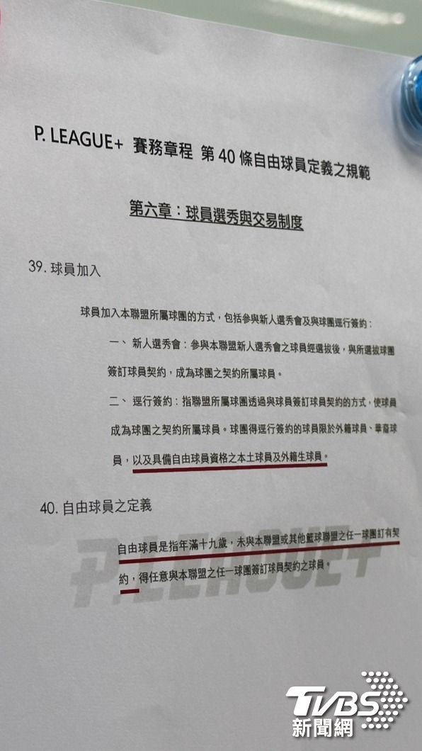 PLG賽務章程規範。(圖/張良瑜攝)