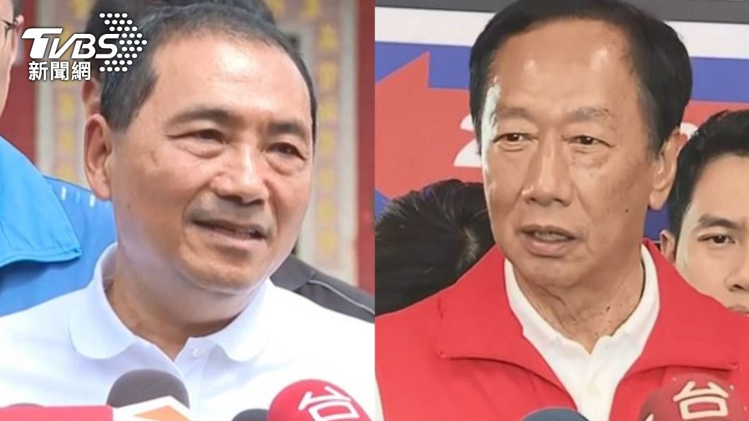 侯友宜(圖左)喊出富人稅政策後,郭台銘(圖右)就回應,自己才是最早提的人。(圖/TVBS資料畫面)
