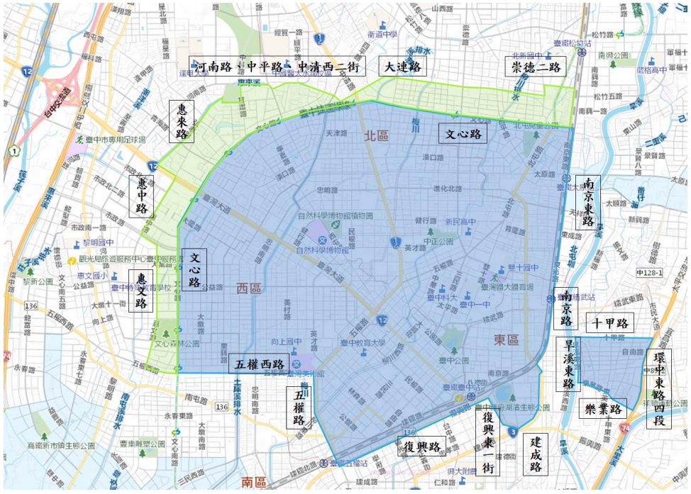 停水降壓區域圖。(圖/台中市政府提供)