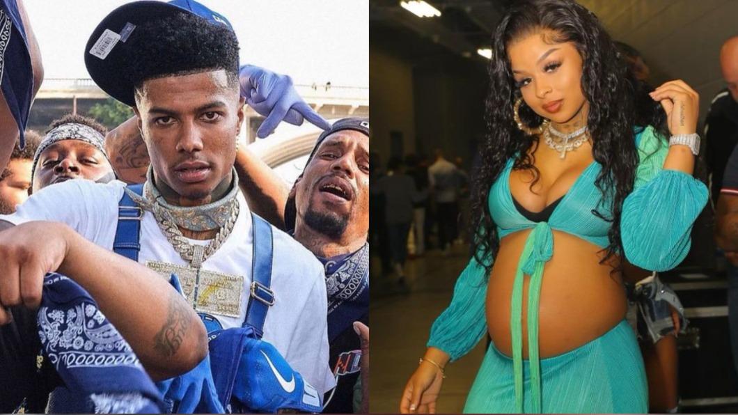 Blueface疑似與女友Chrisean Rock有血緣關係,兩人還有愛得結晶。(圖/翻攝自Blueface、Chrisean Rock IG)