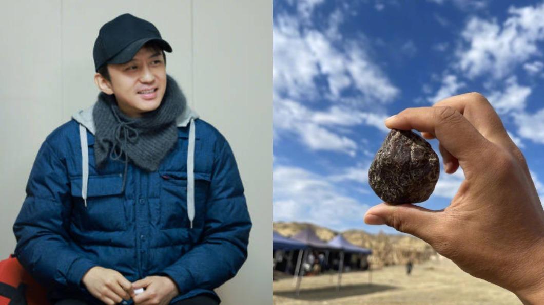 鄧超常在拍戲時撿石頭送老婆孫儷。(圖/翻攝自鄧超、孫儷微博)
