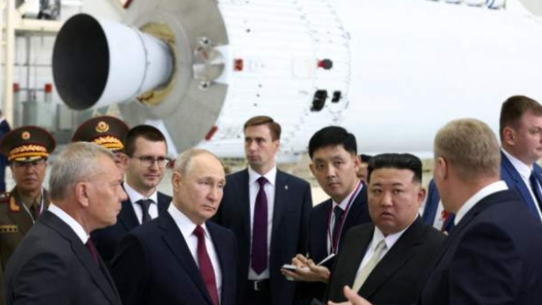 普欽帶金正恩參觀太空設施,雙方可能簽署太空合作協議。(圖/翻攝自《BBC》)