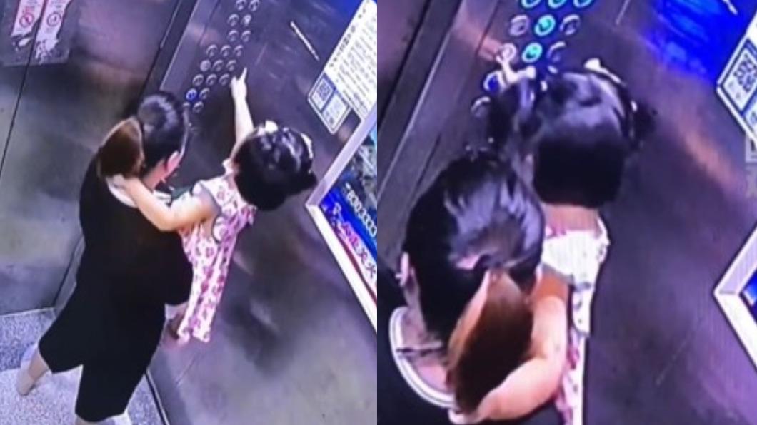 女童狂按電梯鍵沒有被制止。(圖/翻攝自微博《四川觀察》)
