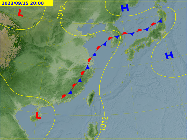 明（15日）天氣預測圖。（圖／翻攝自　中央氣象局官網）