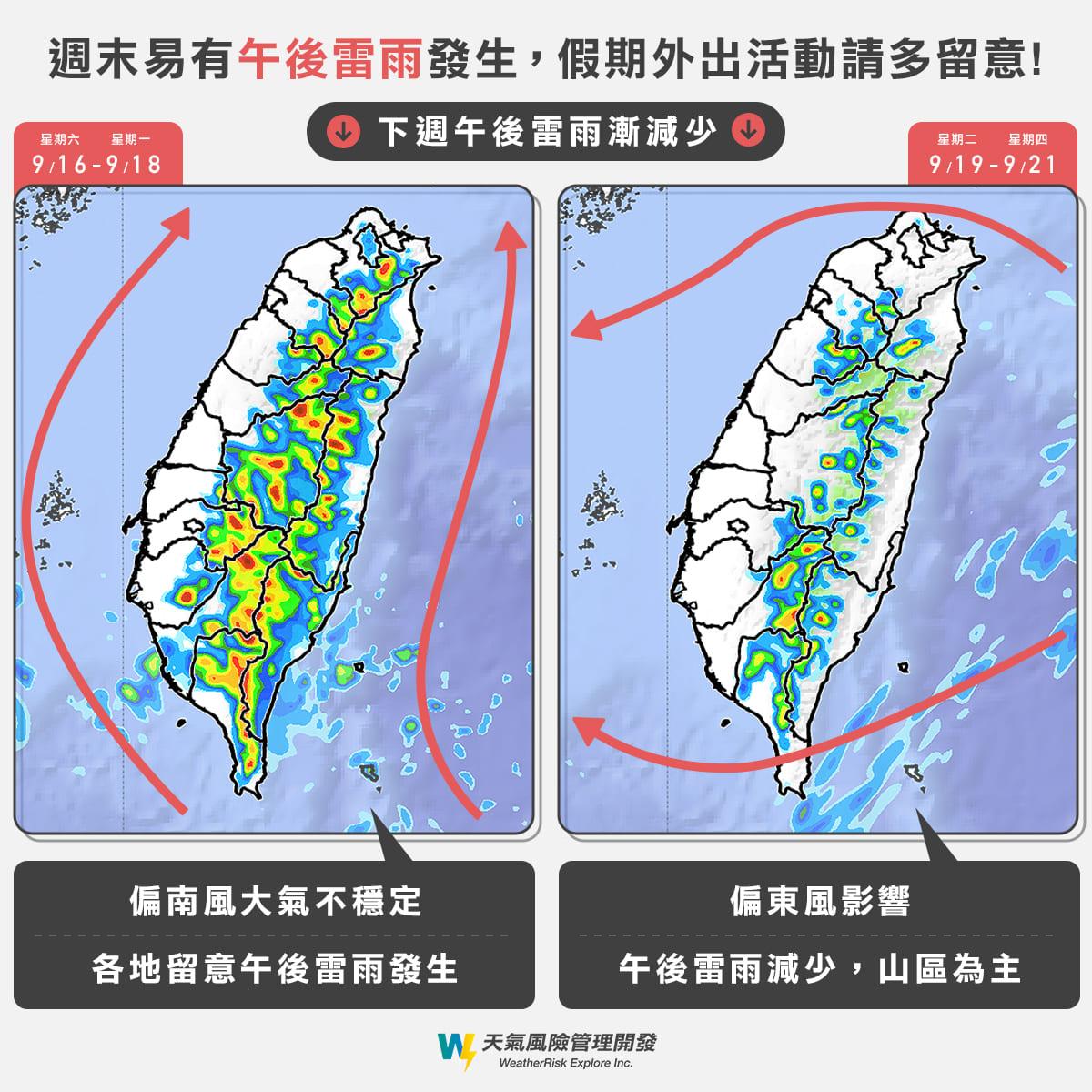 本週吹起偏東風，天氣穩定。〈圖／翻攝自天氣風險 WeatherRisk〉