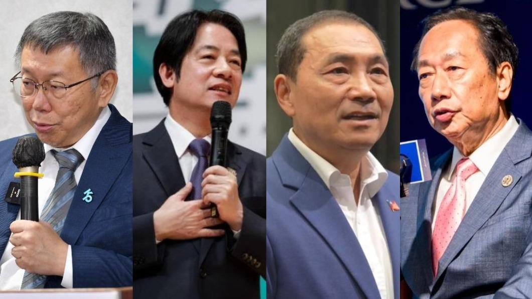 2024總統大選民調,柯文哲慘跌至20%以下。(圖/翻攝自賴清德臉書、侯友宜競辦提供、TVBS資料畫面)