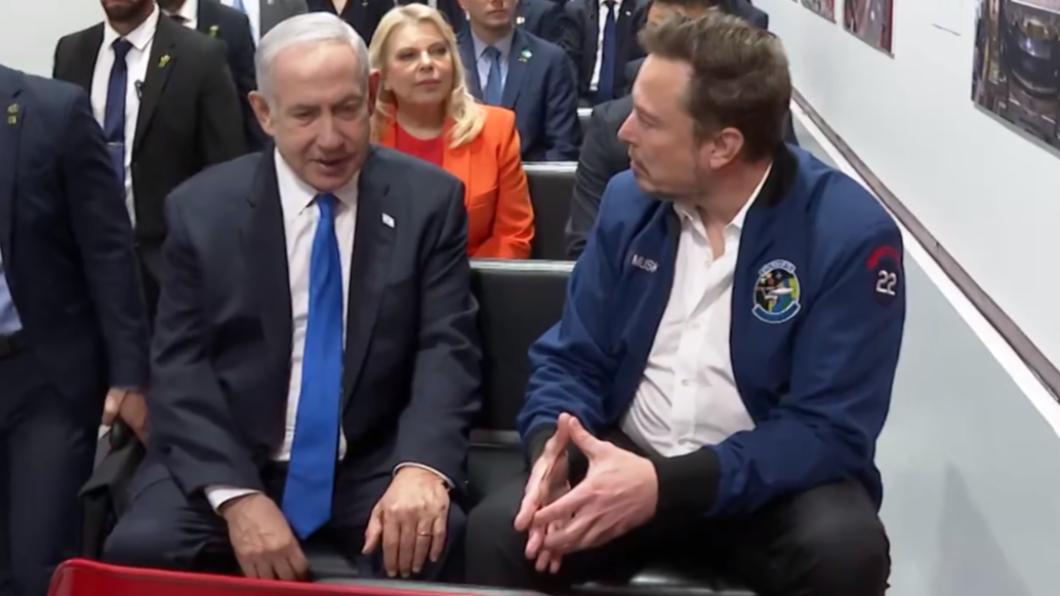 納坦雅胡與馬斯克。(圖/翻攝自Prime Minister of Israel推特)