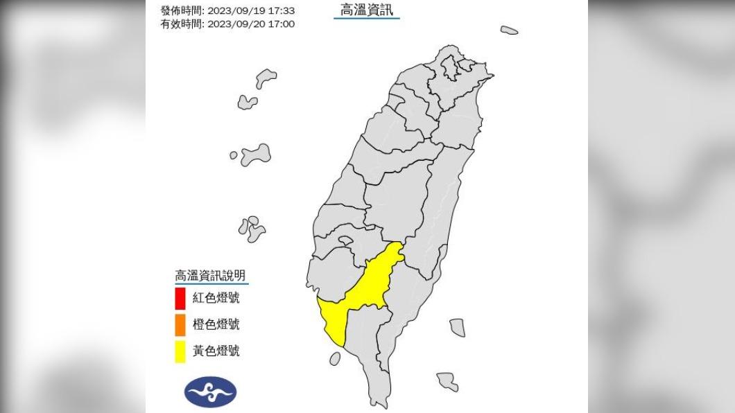 高雄市明高溫為36度以上。（圖／氣象局）