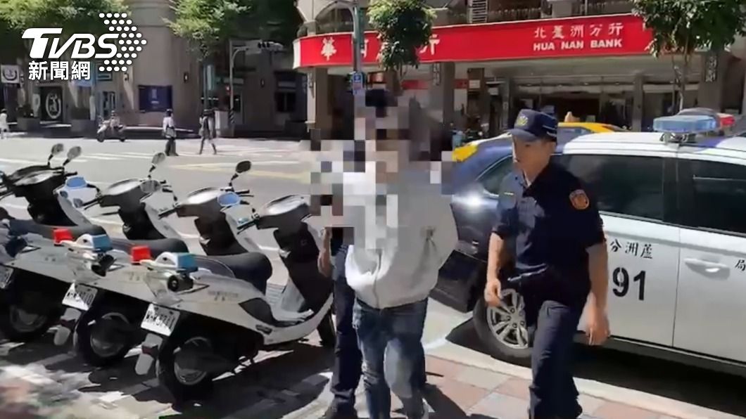 警方循線逮捕其中1名涉案的陳男。（圖／TVBS）