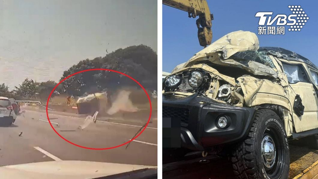 BMW開自動駕駛!國道波及3車 害吉普車撞護欄空翻9圈