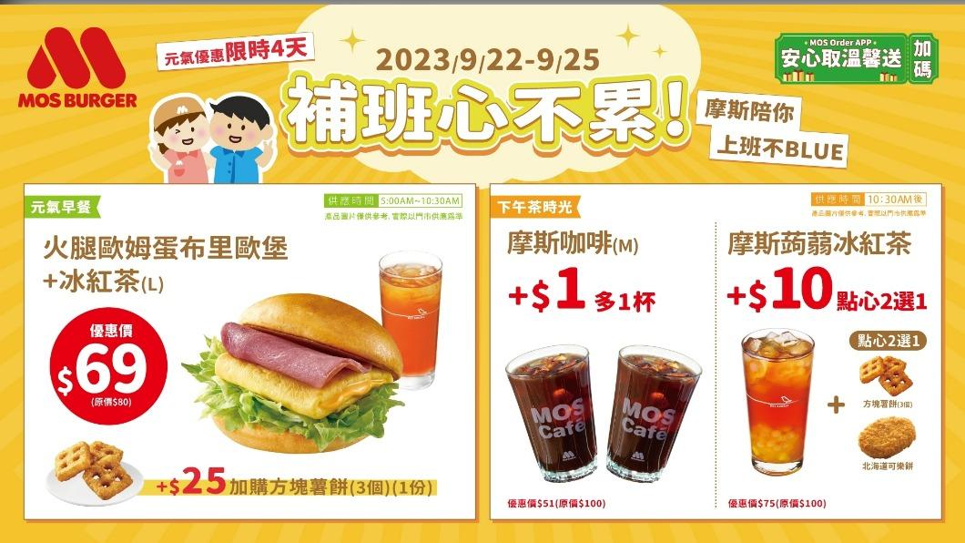 摩斯漢堡推出補班日優惠。(圖/業者提供)