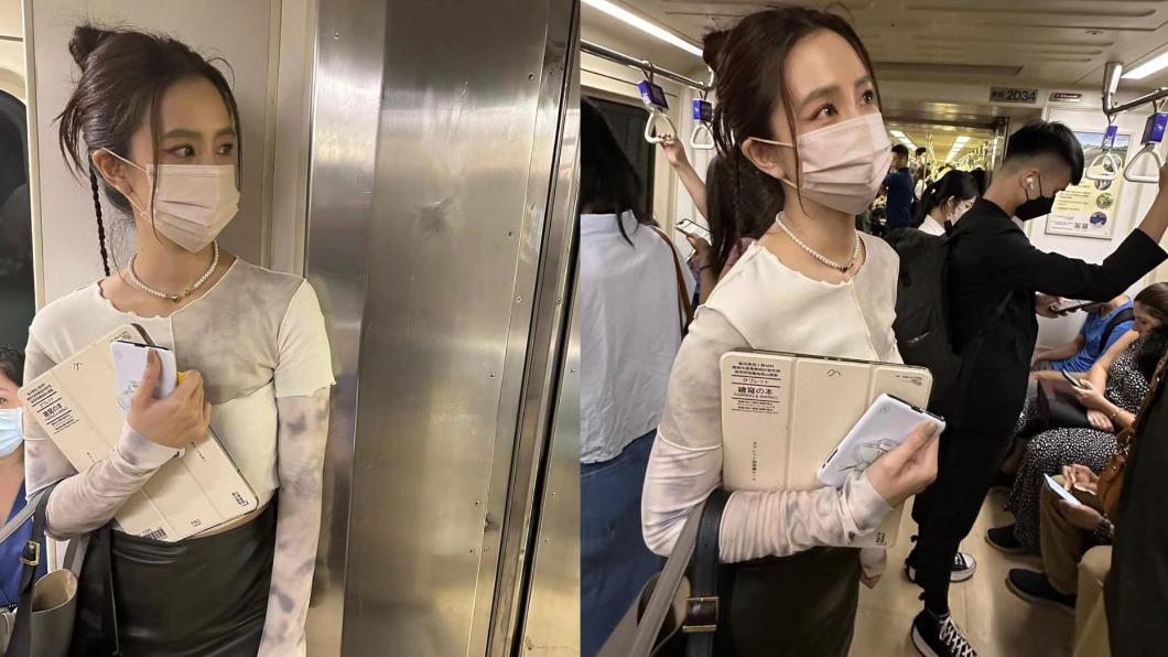 周曉涵為了避開下班尖峰車潮選搭捷運,結果竟沒人認出她。(圖/翻攝自周曉涵臉書)