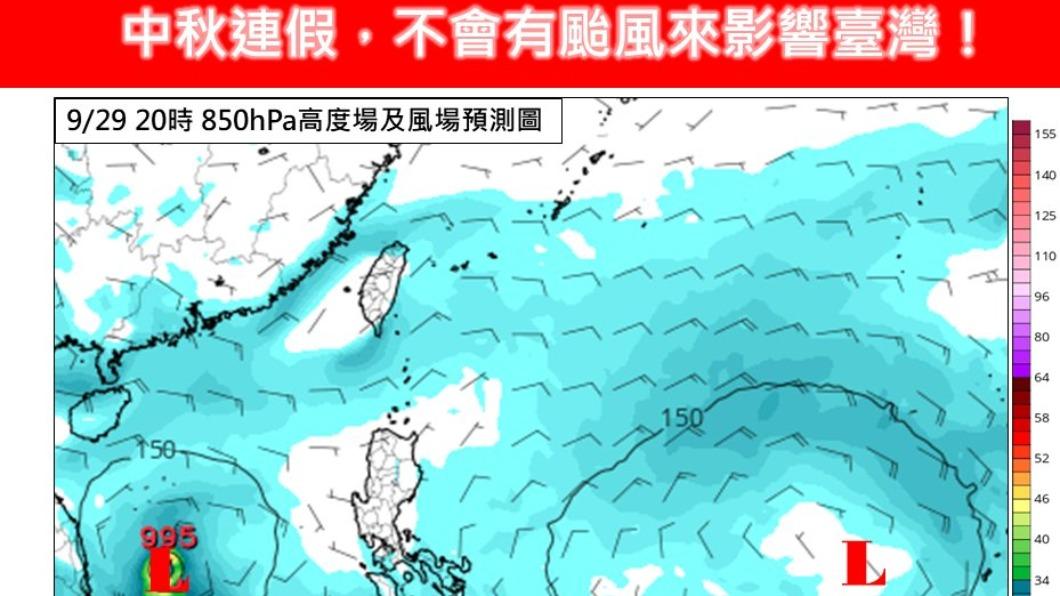專家指出中秋連假不會有颱風影響台灣。(圖/翻攝自林老師氣象站 臉書)