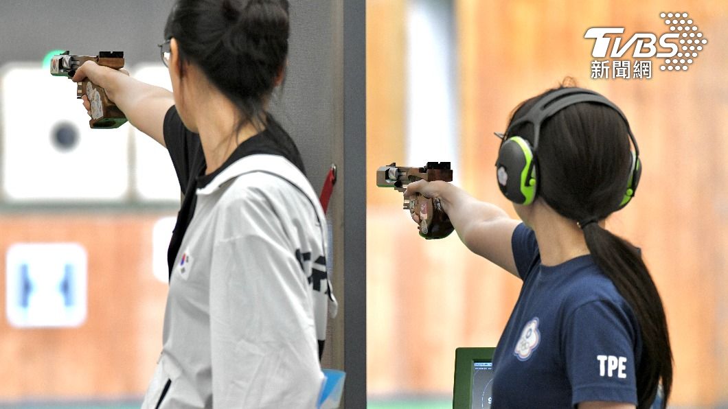 中華隊射擊項目,女子團體25公尺手槍暫時排名第3,明天進行快射。(圖/胡瑞麒攝)