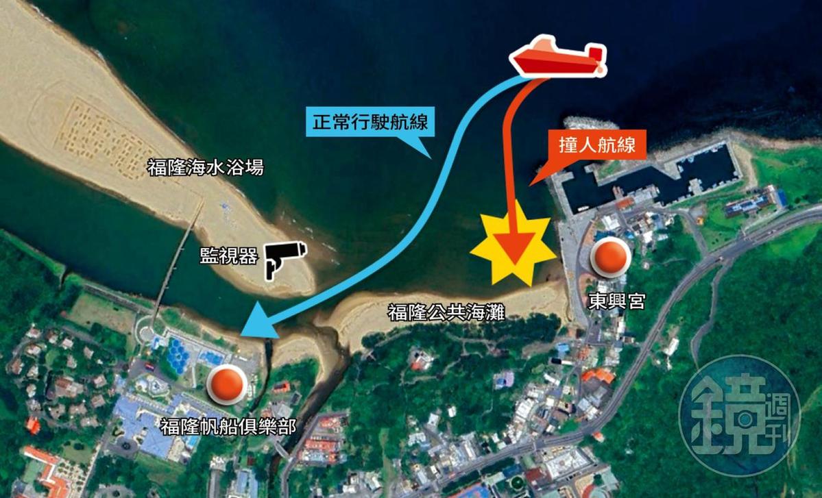 詹志堅駕駛的快艇本應返回俱樂部，卻偏離航線肇事。（圖／鏡週刊）