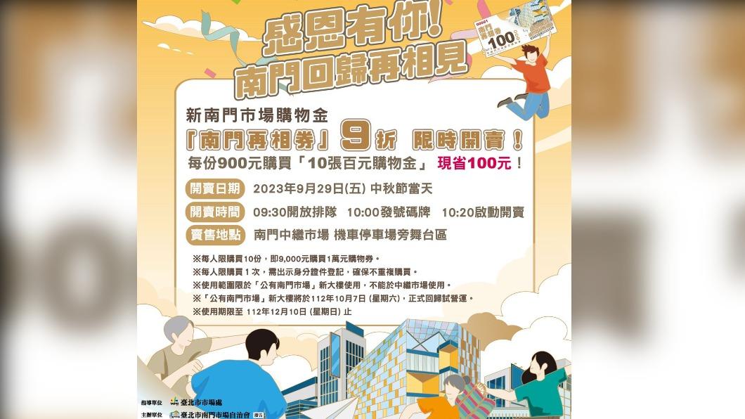 南門市場自治會推出相關優惠資訊。(圖/臺北市市場處提供)