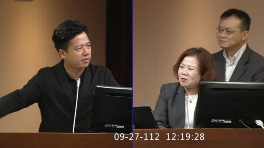 民眾黨立委邱臣遠（左）、勞動部長許銘春（右）。（圖／翻攝自國會頻道）