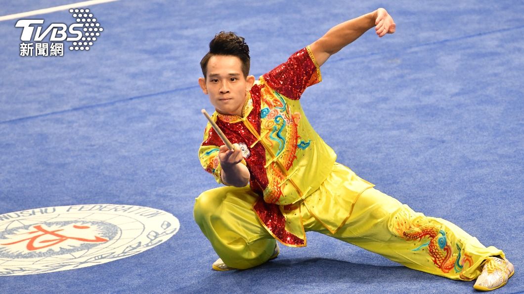 中華隊王振名在亞運武術刀棍全能套路競賽中名列第4。(圖／胡瑞麒攝)