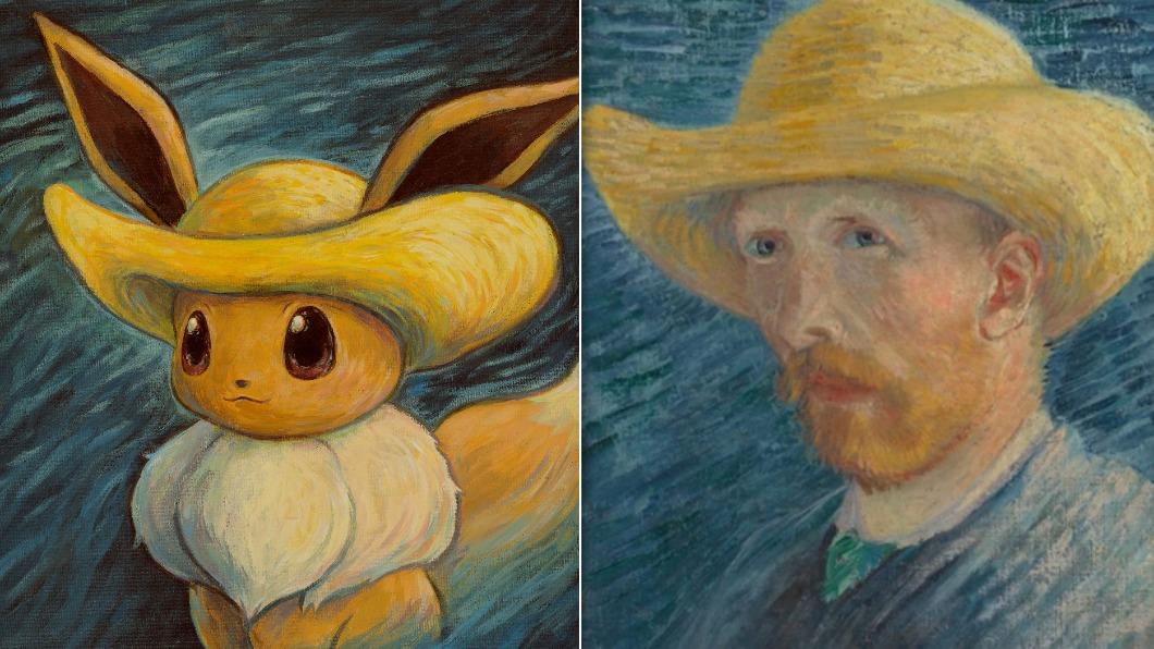 伊布版本的《戴草帽自畫像》。(圖/翻攝自Van Gogh Museum)