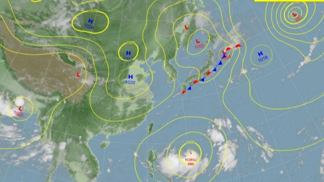 預估小犬將會在週二升級中度颱風。(圖/氣象署)