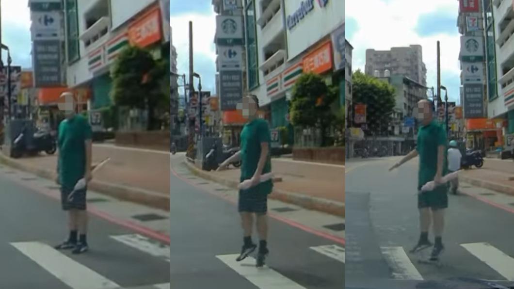 有片/新北男闖紅燈「殭屍跳」過馬路 駕駛苦等只怕被罰6千