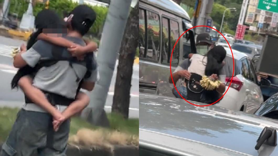 新北男車陣中兜售玉蘭花 胸前掛著「赤腳女童」警擬開罰