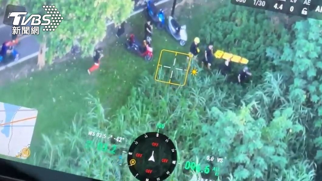 警消出動空拍機找人。(圖/TVBS)