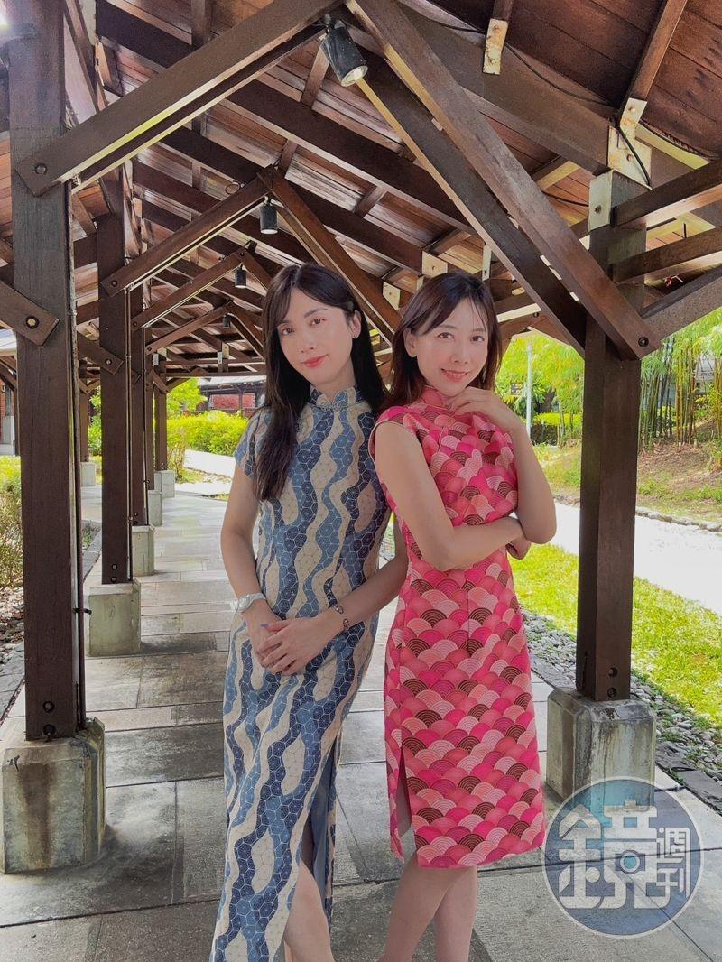 陳漢章(左)和太太(右)合照,感謝太太體諒他扮女裝。(圖/鏡週刊)