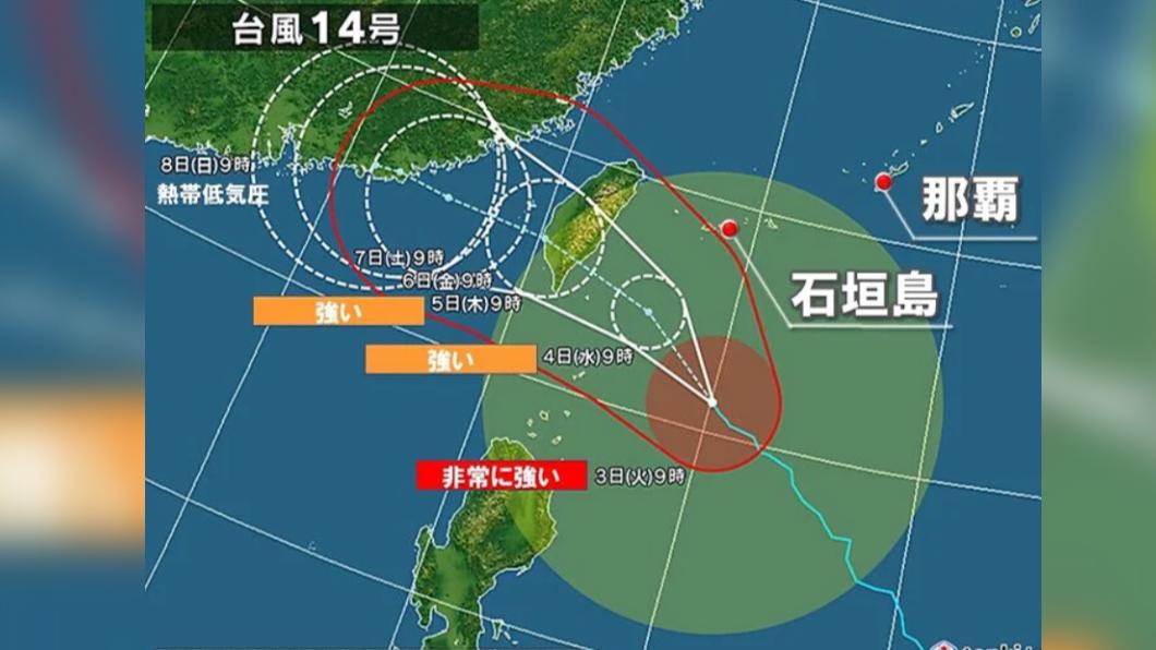 小犬颱風將於5日最靠近台灣。(圖/翻攝自tenki.jp)