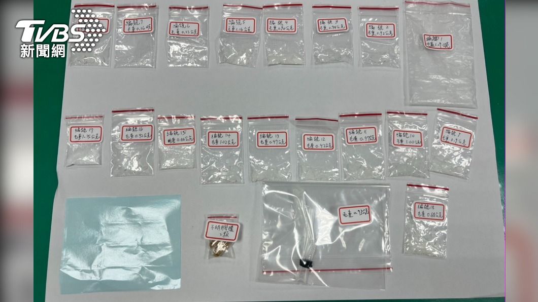 警方查扣毒品。(圖/TVBS)