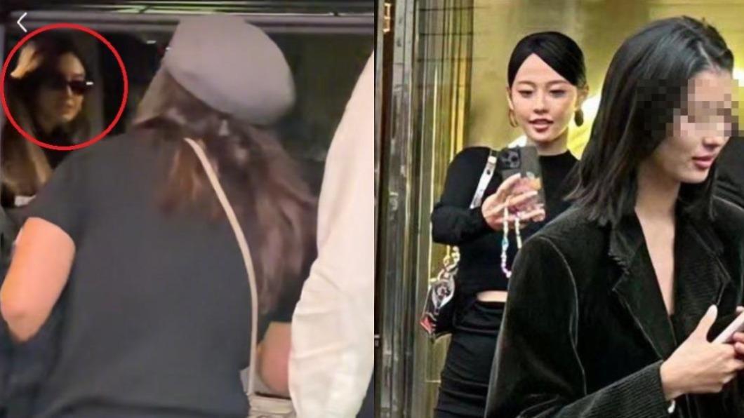 Angelababy(左圖紅圈處)和張嘉倪(右圖左)被爆去看瘋馬秀,但官方澄清Angelababy並沒有來看。(圖/翻攝自八醬日常、木星落在軌道外微博)