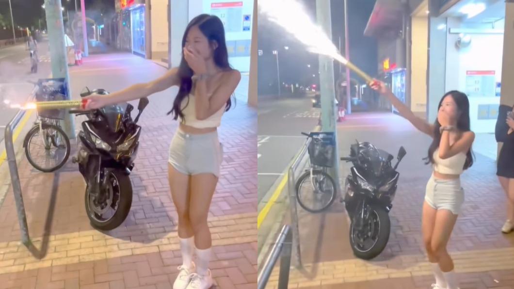 辣妹亂放煙火遭逮!網神出竟是「滑板女神」 清純美貌反助人氣