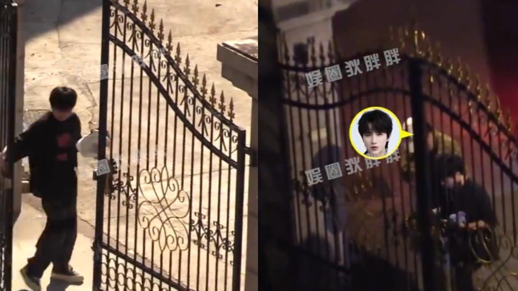 李宏毅和助理現身別墅。（圖／翻攝自微博「娛圈狄胖胖」）