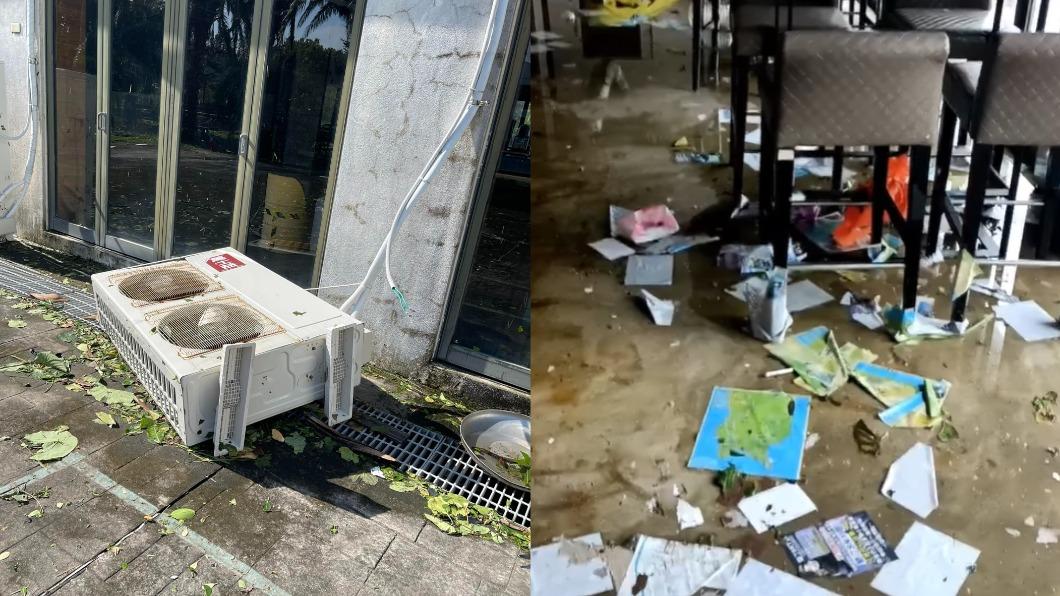 羅百吉經營的夜店遭小犬颱風肆虐，狀況慘不忍睹。（圖／翻攝自羅百吉臉書）