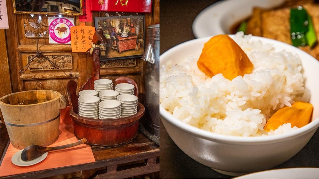 內用提供地瓜飯吃到飽.(圖/大手牽小手玩樂趣提供)