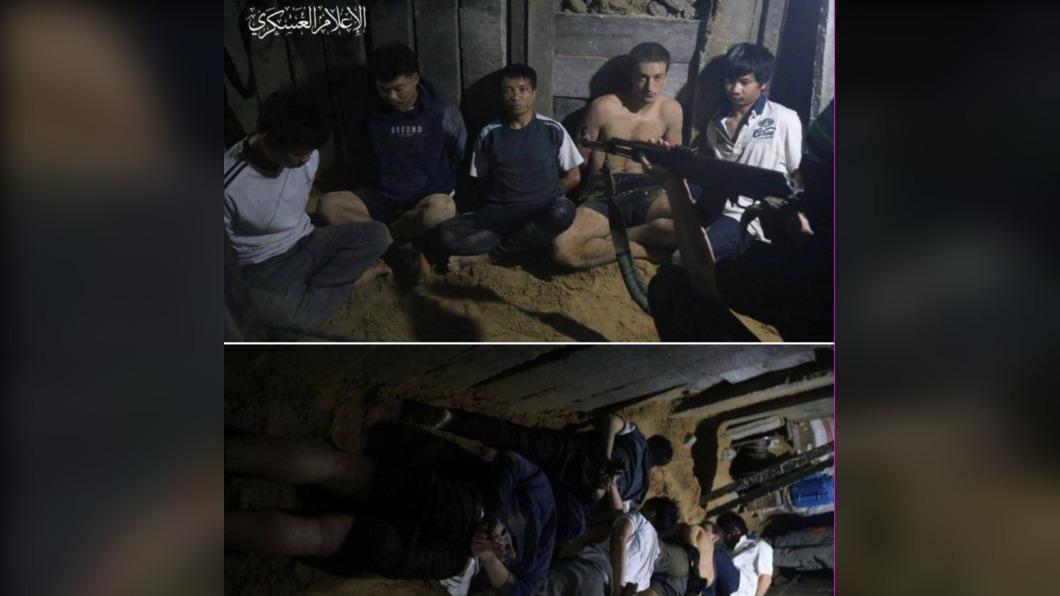 哈瑪斯先前釋出的影片中，顯示多名泰國勞工被俘虜。（圖／翻攝自推特@wildebaster）