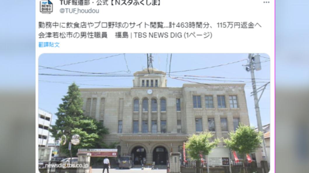 該名公務員提出願意主動扣薪115萬日圓。(圖/翻攝自@TUF_houdou推特)