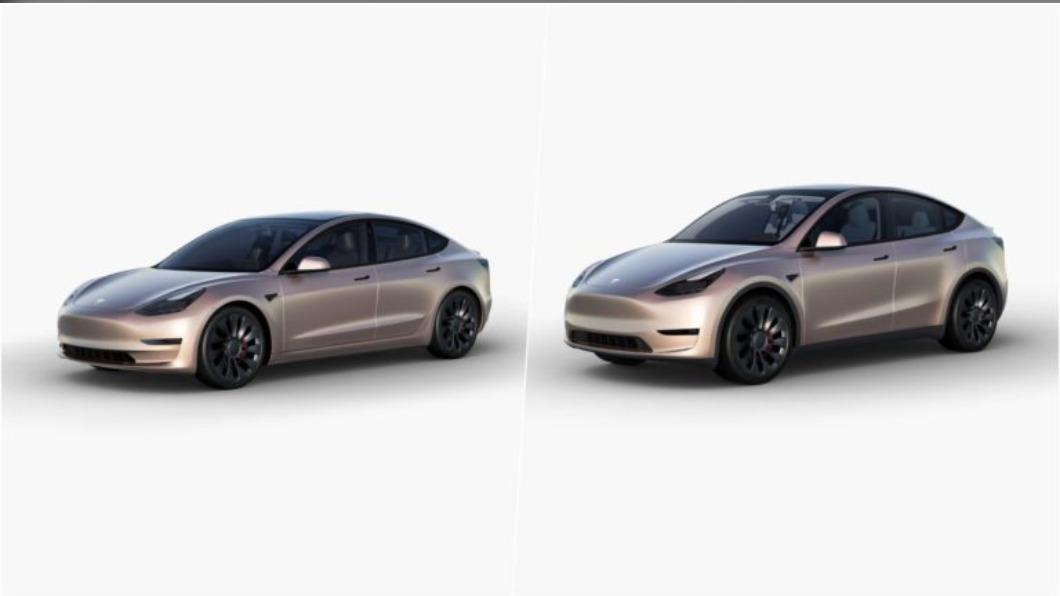 此次新推出的特殊色玫瑰金。(圖/翻攝自Tesla)