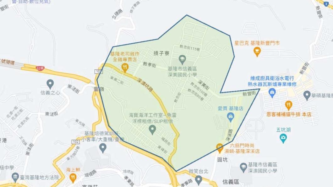 藍線匡列範圍為減壓區域。(圖/基隆市政府提供)
