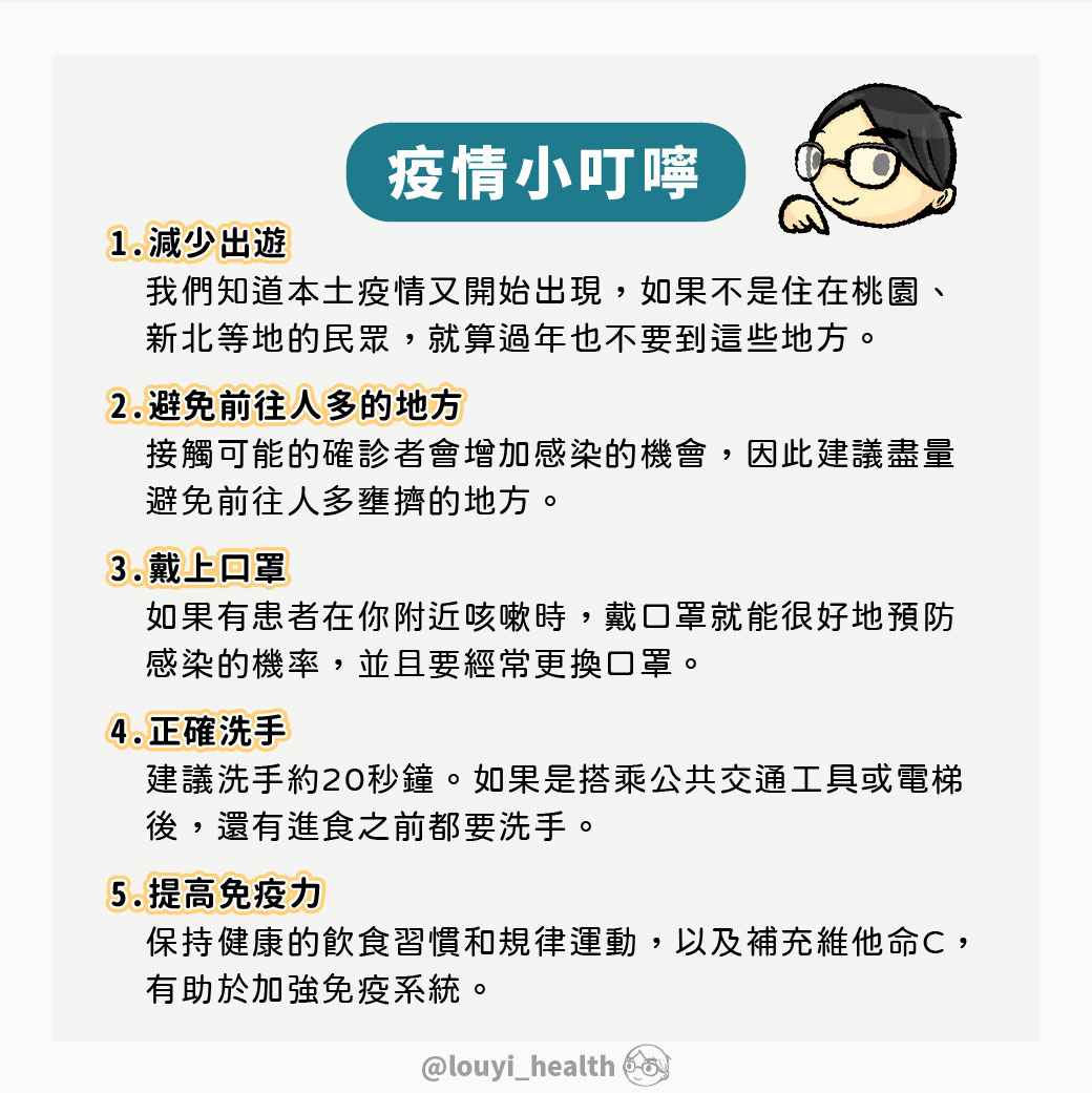 做好5大自我保護守則,可降低感冒、流感、確診風險。(圖/翻攝自樓中亮中醫博士臉書)